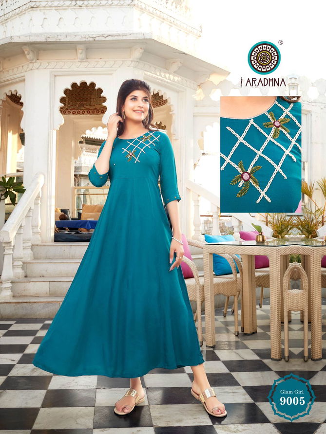 Aradhna Glam Girl 9 Fancy Latest Ethnic Wear Long Anarkali Kurti Collection